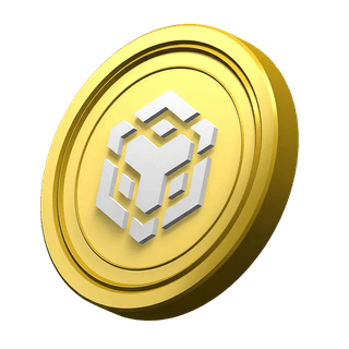 Dekoratives Element mit der Binance BNB Münze im Vertrauensbereich der Gemeinschaft