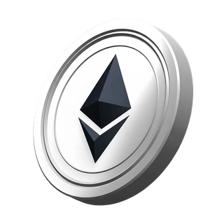 Dekoratives Visualelement einer Ethereum ETH Münze im Kontext der Krypto-Registrierung